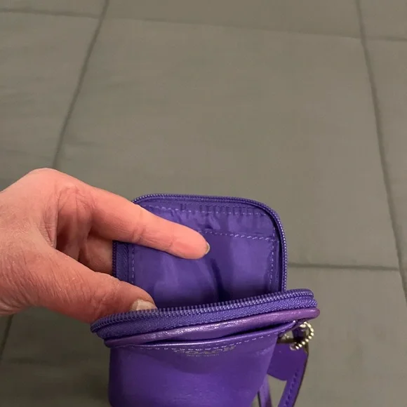 Coach Vibrant Purple Leather Phone Case Wristlet - Picture 3 of 4